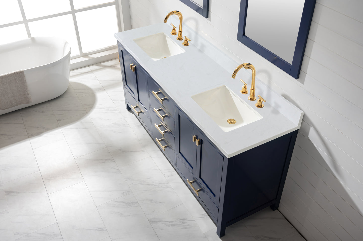 Valentino 72" Double Vanity in Blue