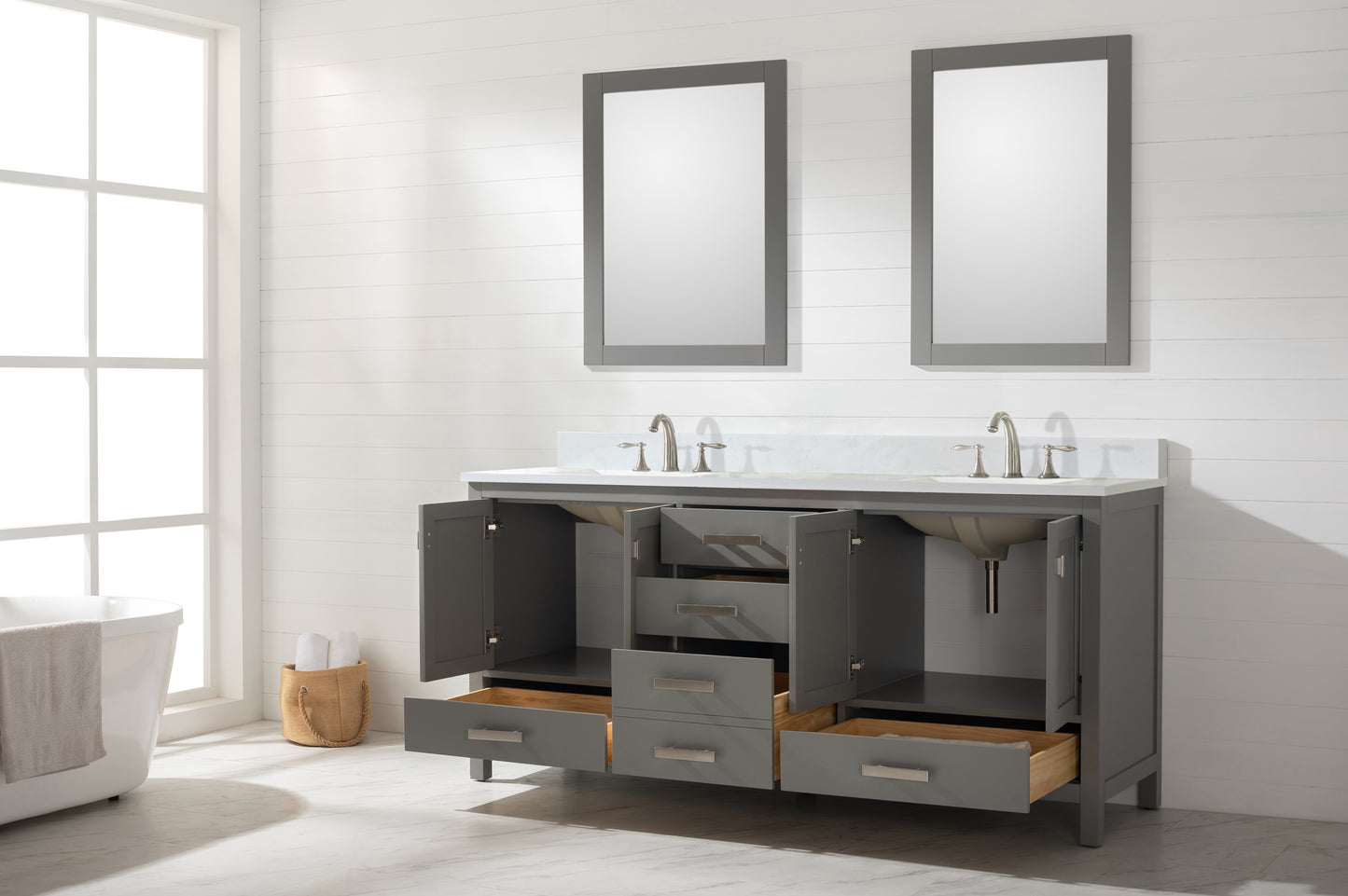 Valentino 72" Double Vanity in Gray