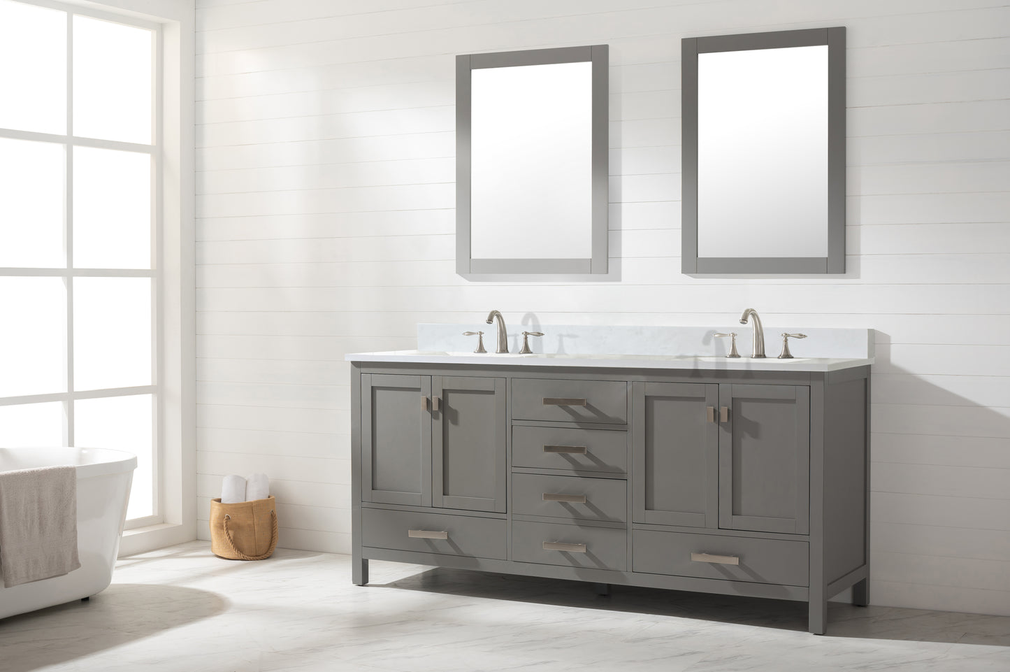 Valentino 72" Double Vanity in Gray