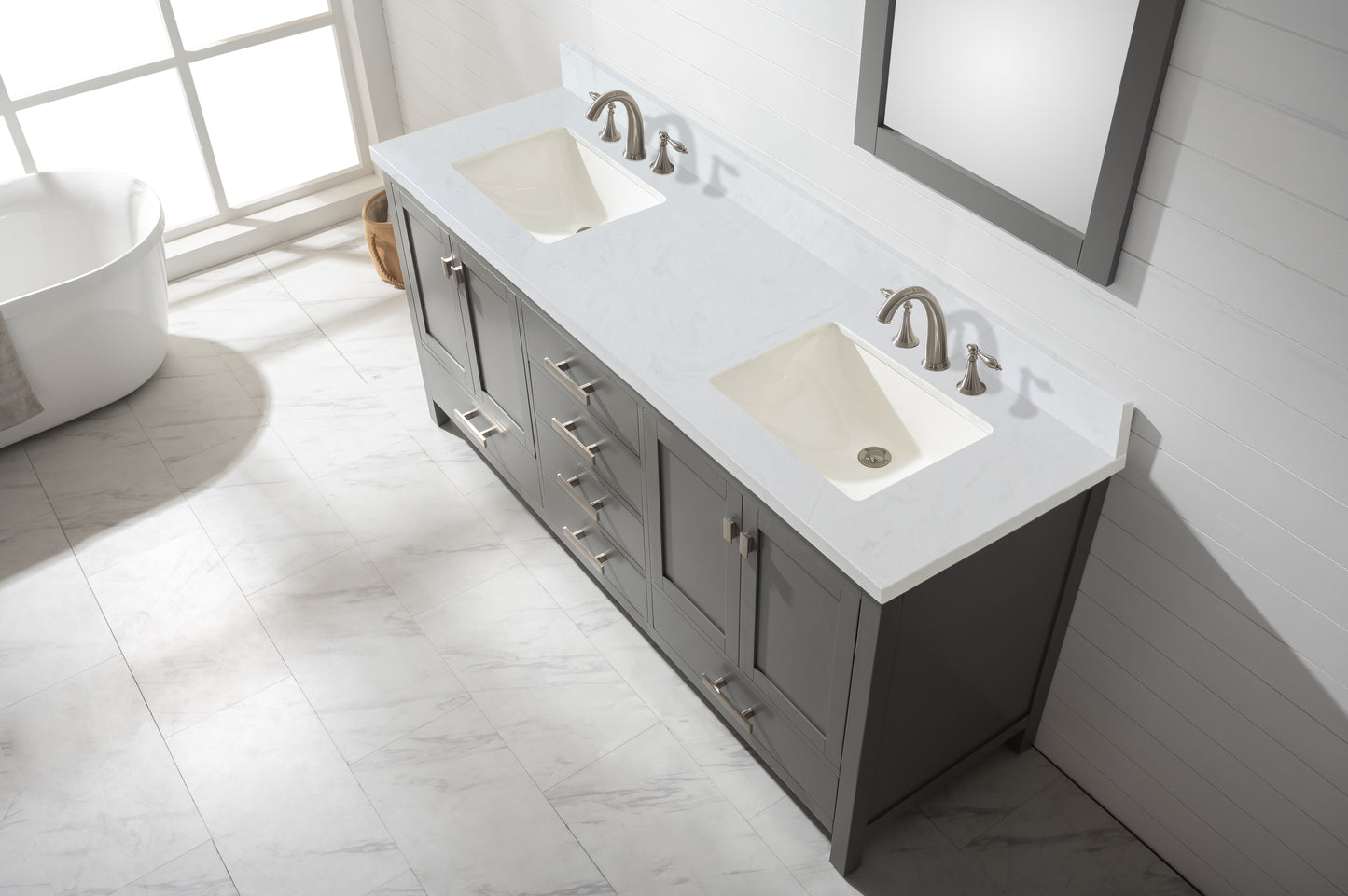 Valentino 72" Double Vanity in Gray