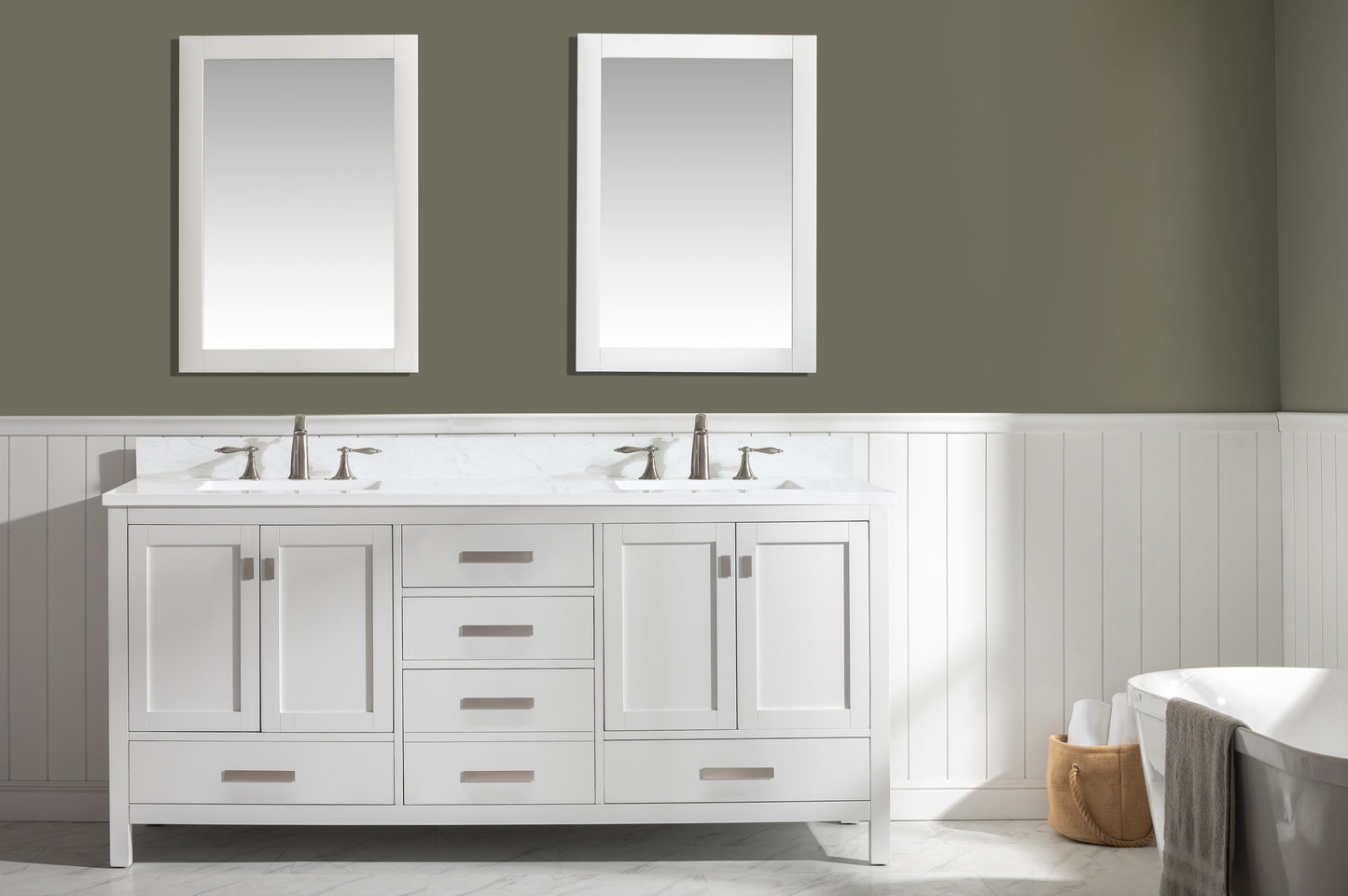 Valentino 72" Double Vanity in White