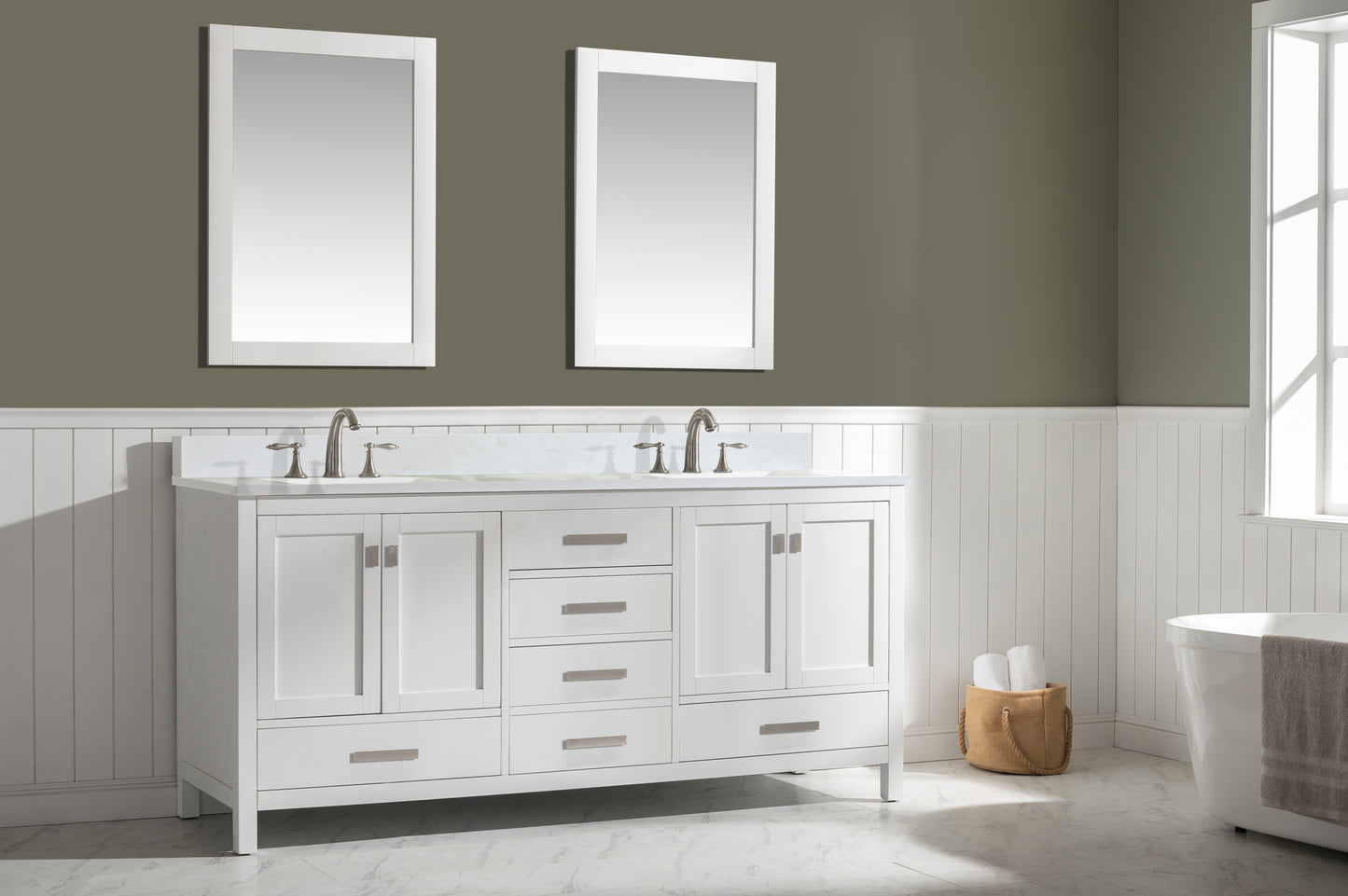 Valentino 72" Double Vanity in White