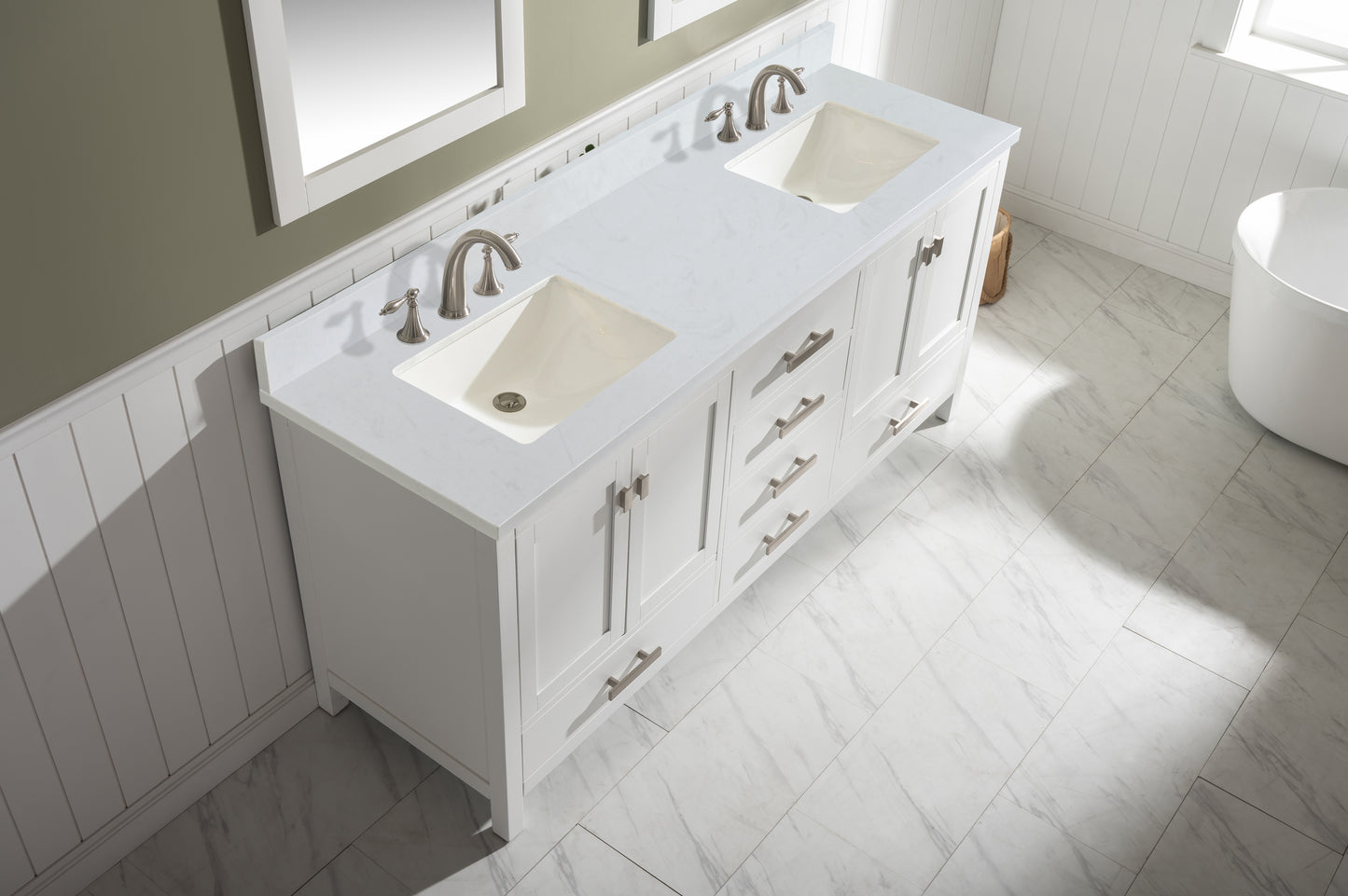 Valentino 72" Double Vanity in White