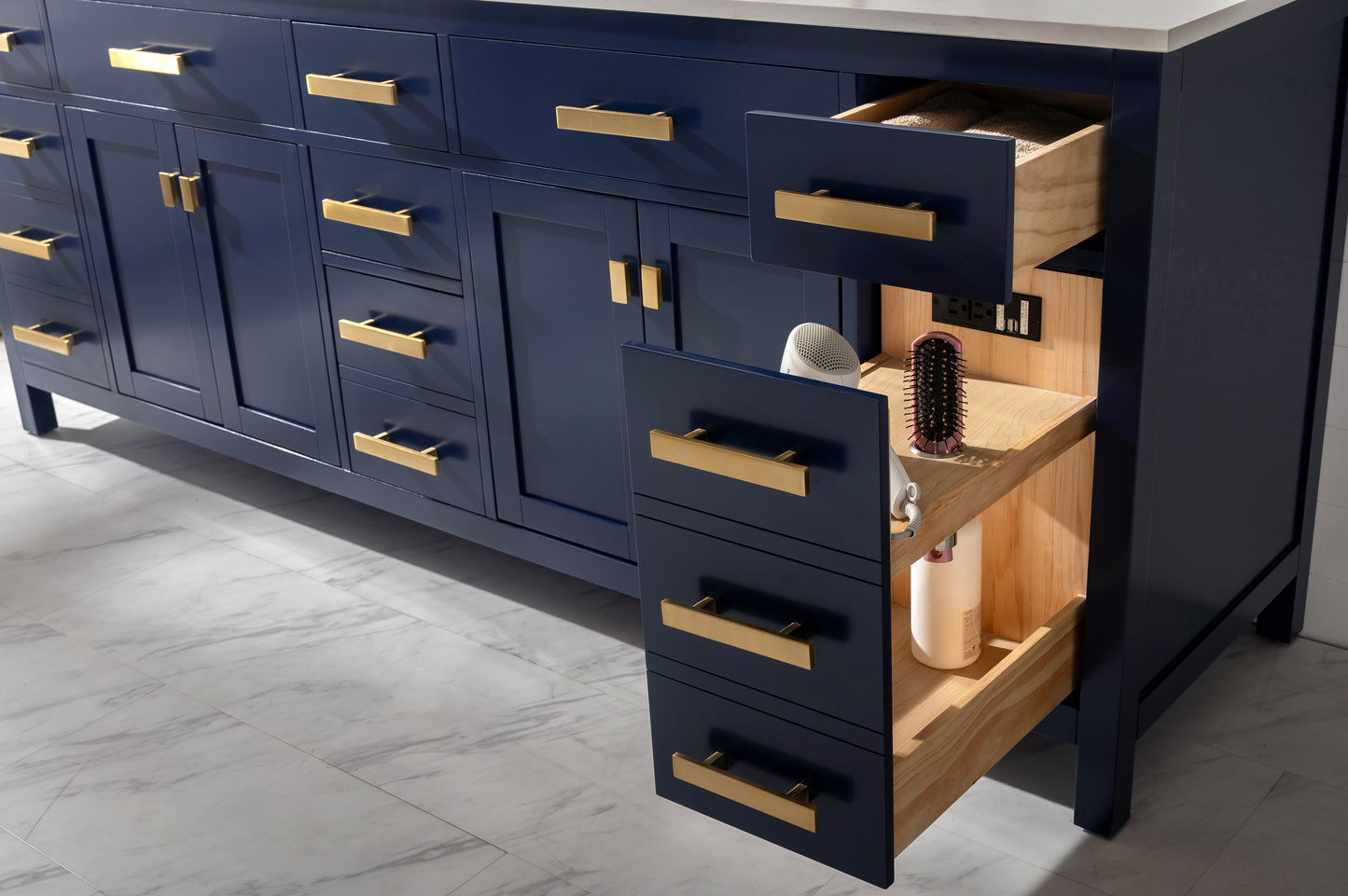 Valentino 84" Double Vanity in Blue