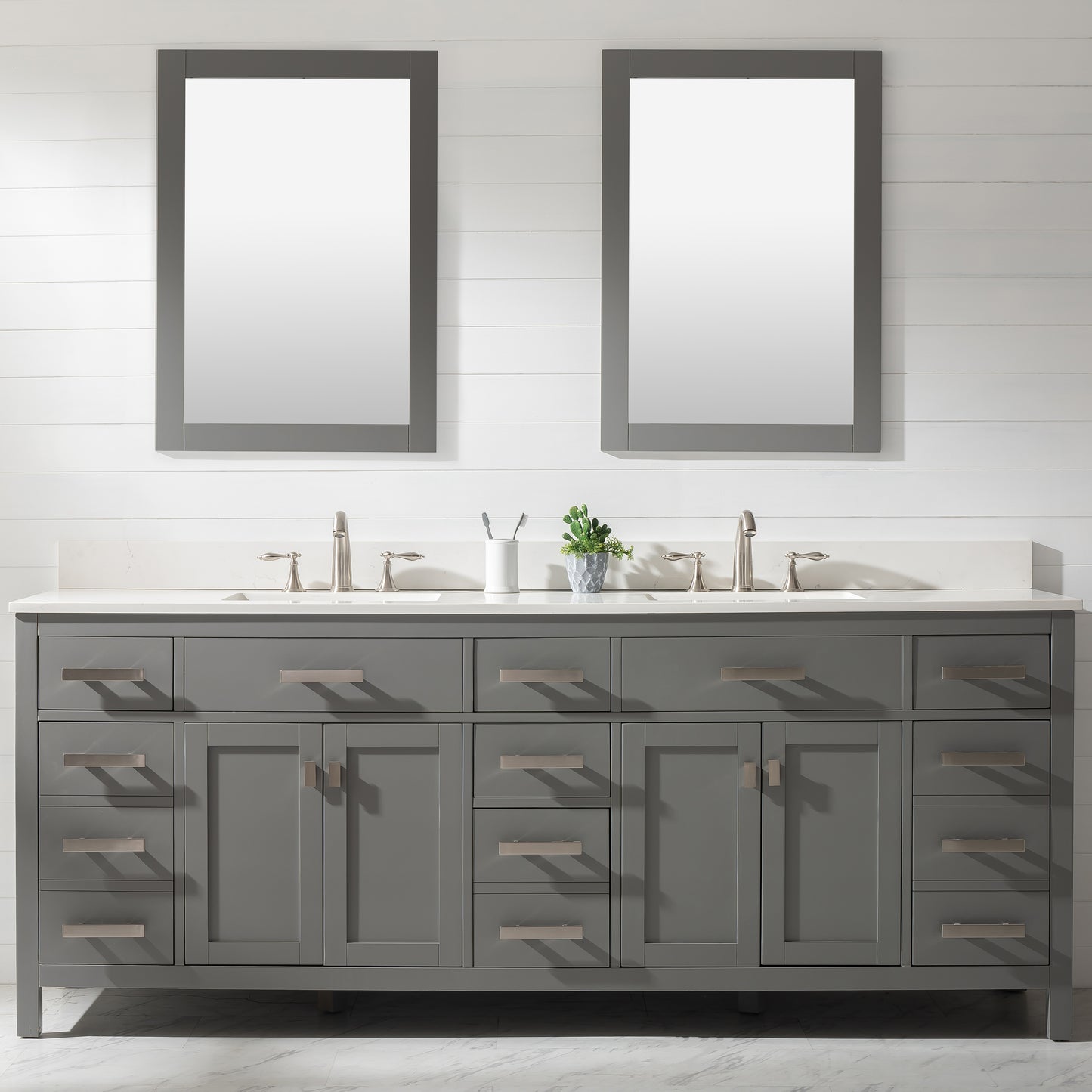 Valentino 84" Double Vanity in Gray
