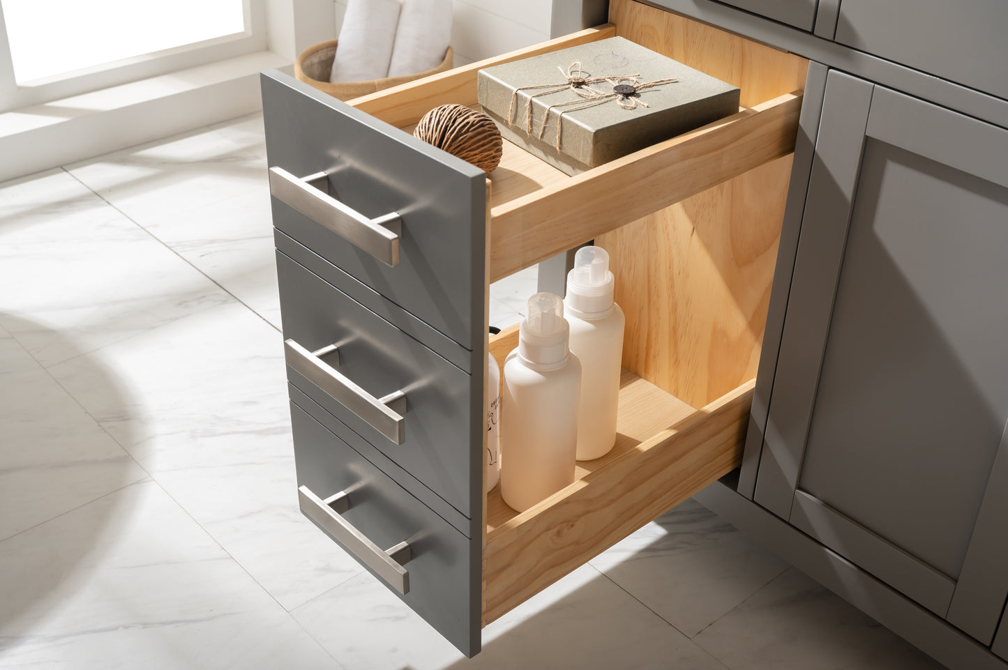 Valentino 84" Double Vanity in Gray