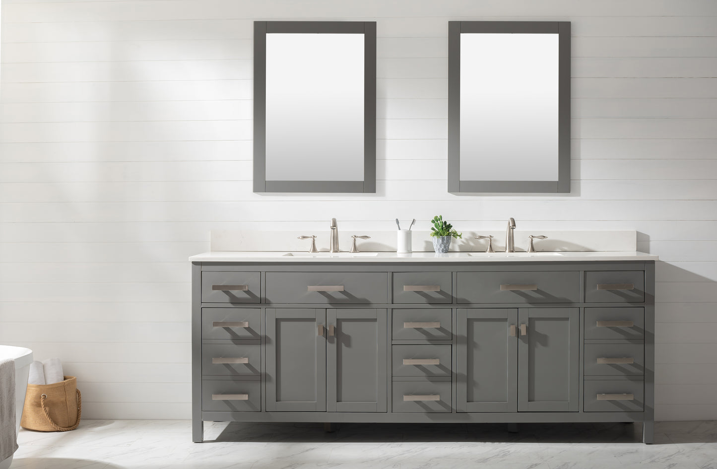 Valentino 84" Double Vanity in Gray