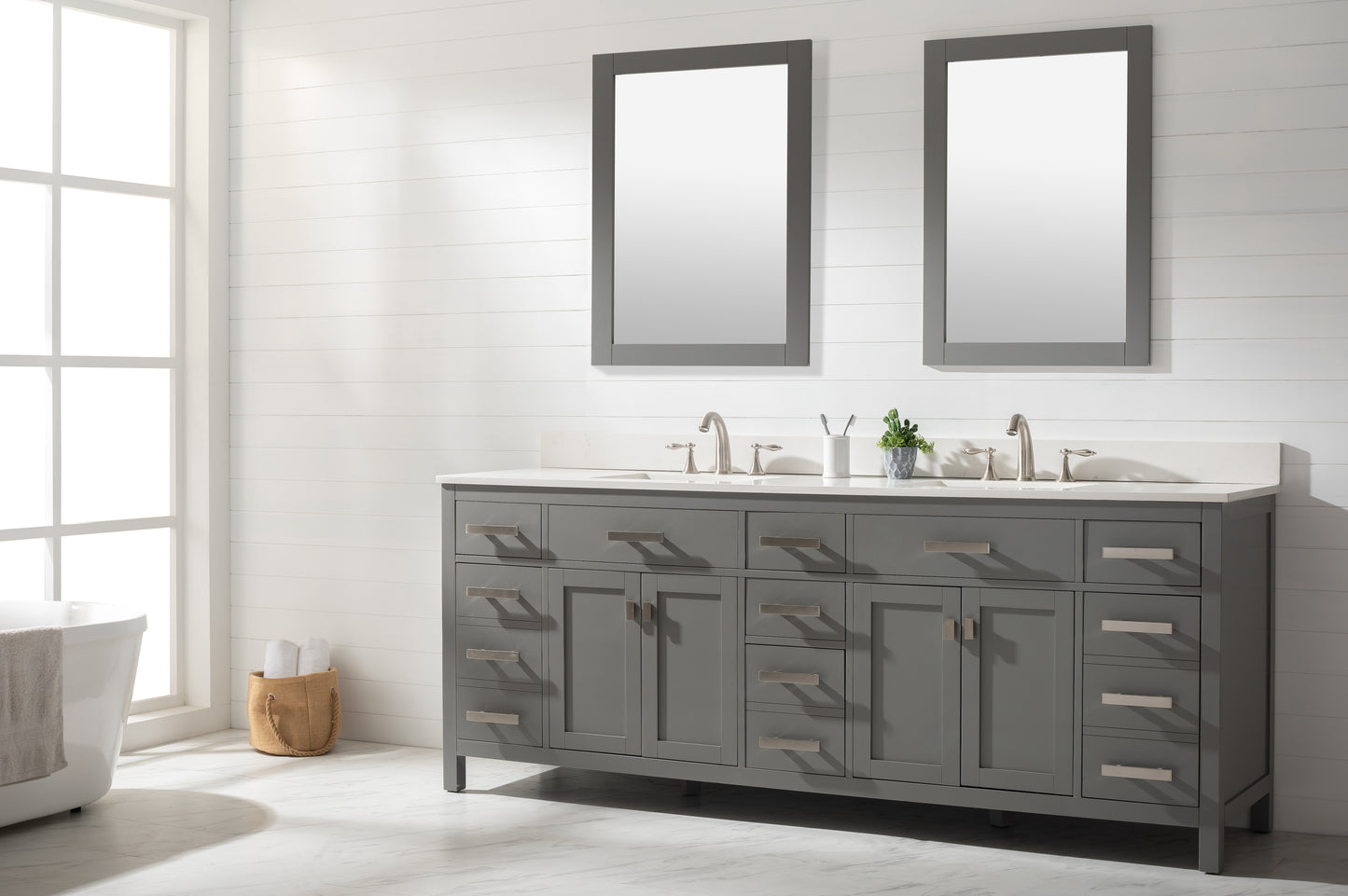 Valentino 84" Double Vanity in Gray