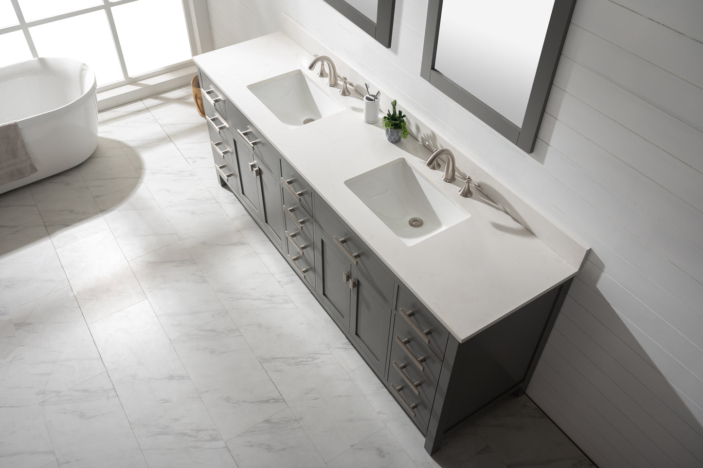 Valentino 84" Double Vanity in Gray