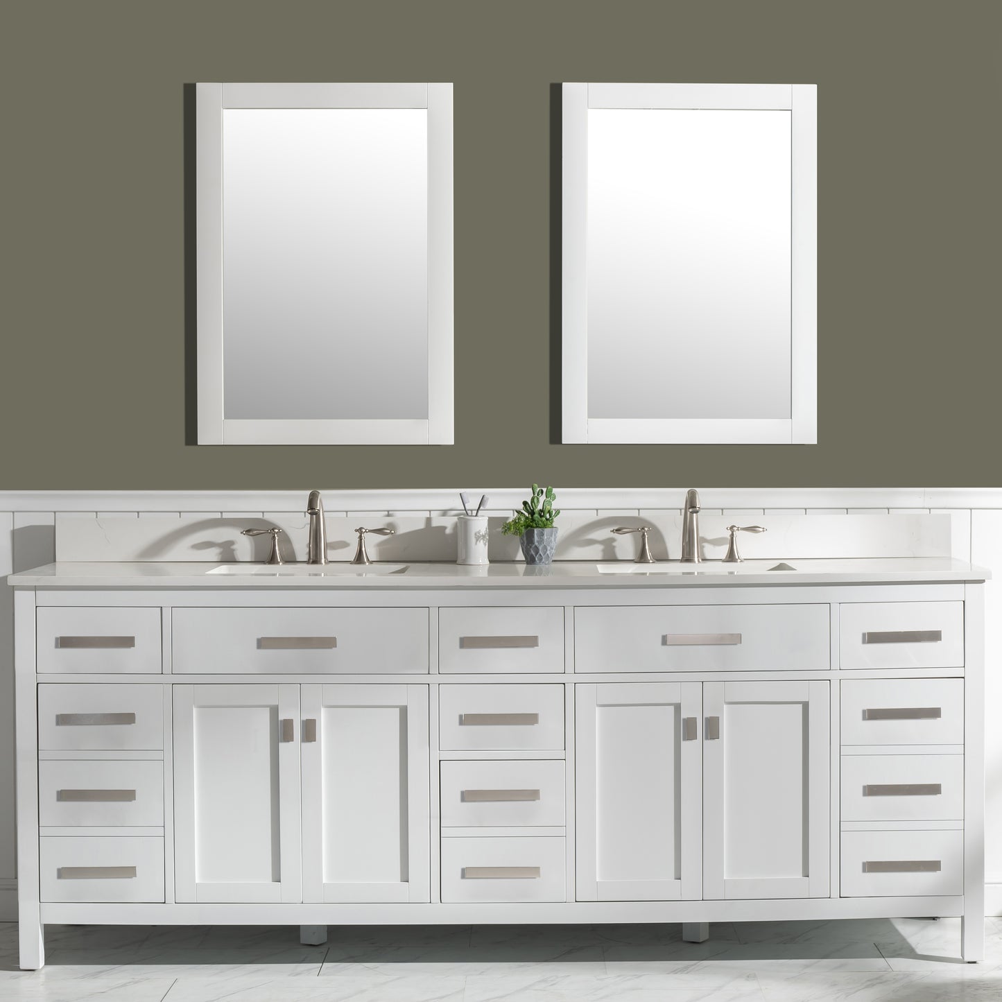 Valentino 84" Double Vanity in White