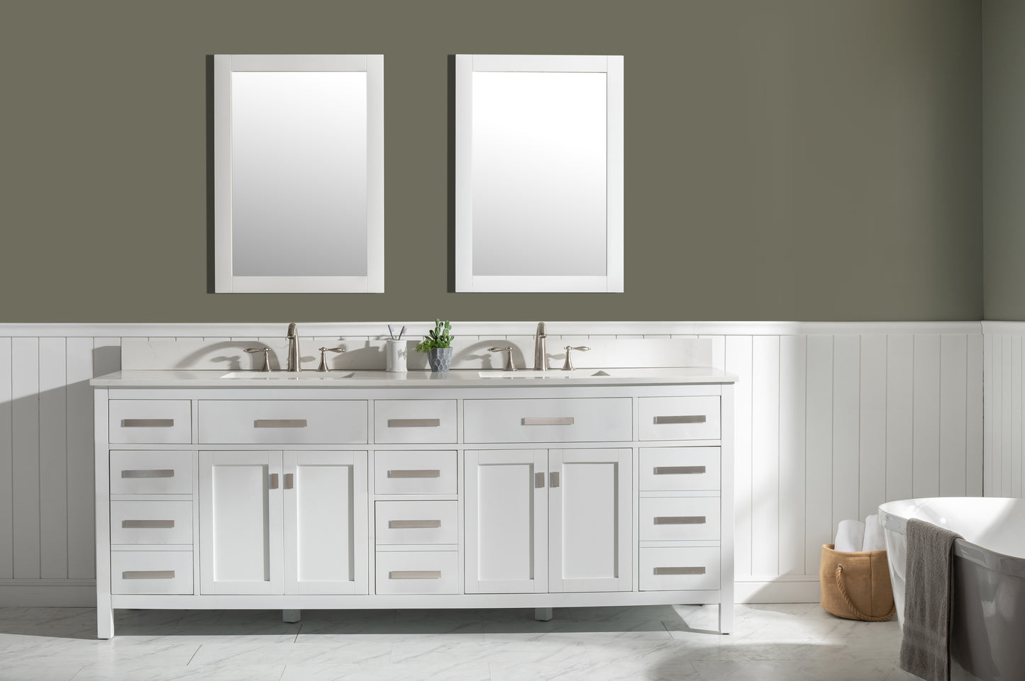 Valentino 84" Double Vanity in White