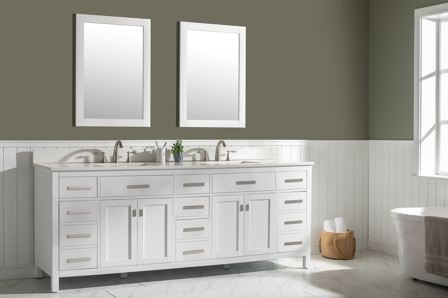 Valentino 84" Double Vanity in White