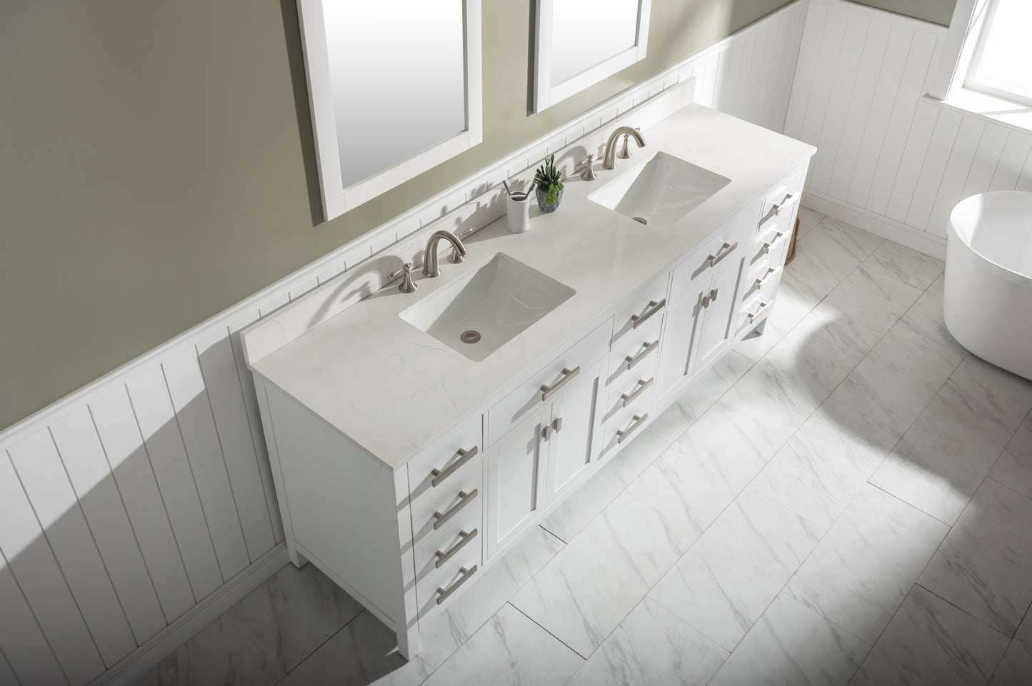 Valentino 84" Double Vanity in White