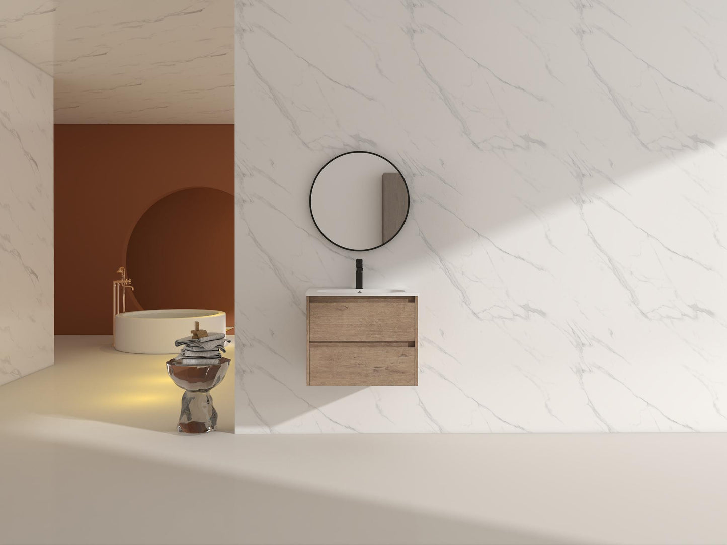 24" SINK VANITY, PLYWOOD, SMC TOP, NO FAUCET