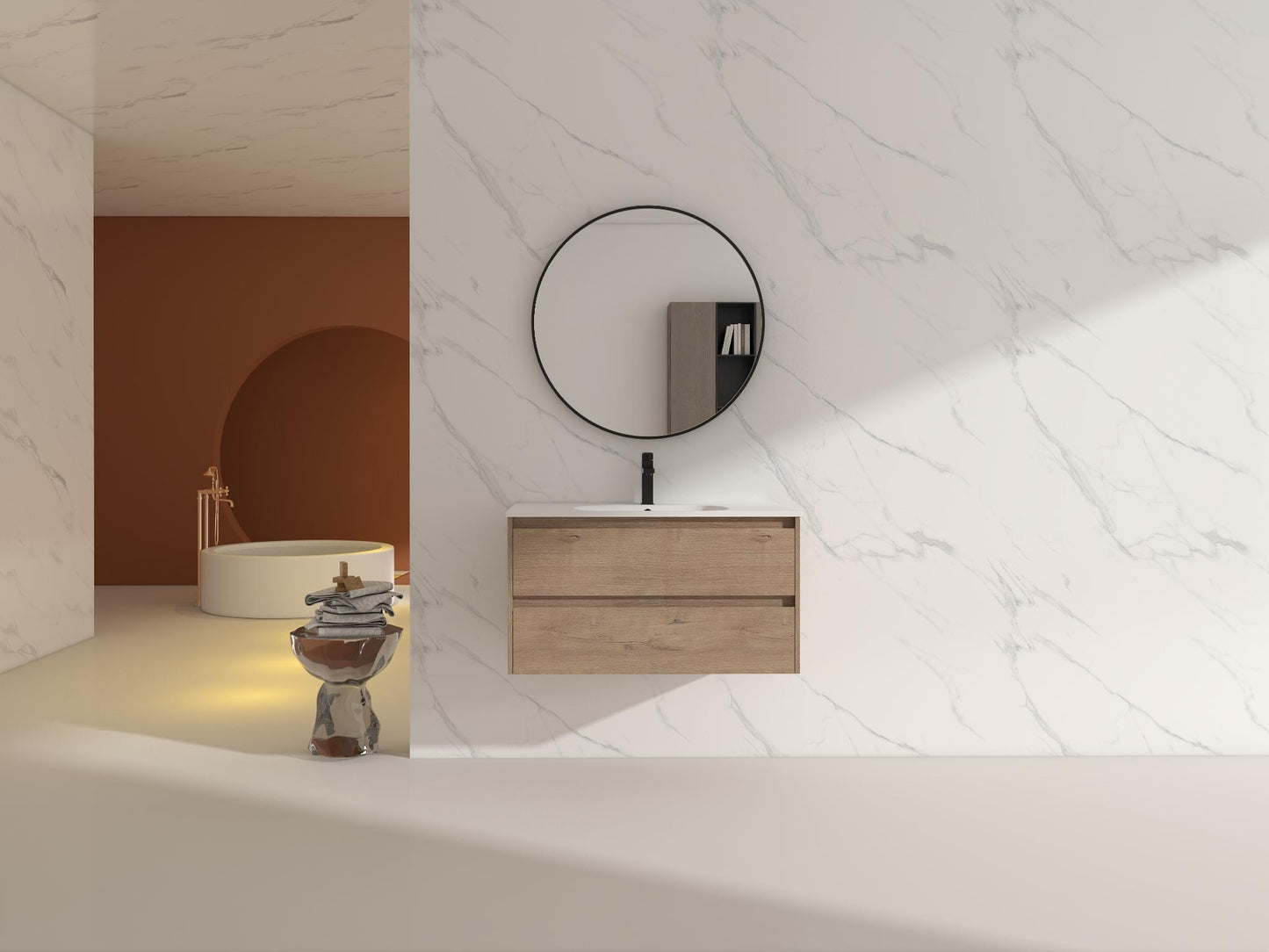 36" SINK VANITY, PLYWOOD, SMC TOP, NO FAUCET