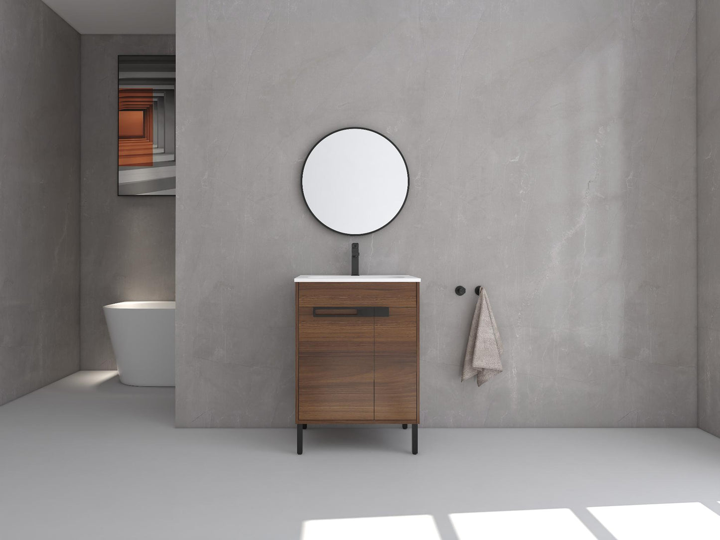24" SINK VANITY WITH KD PACKAGE, PLYWOOD, SMC TOP, NO FAUCET