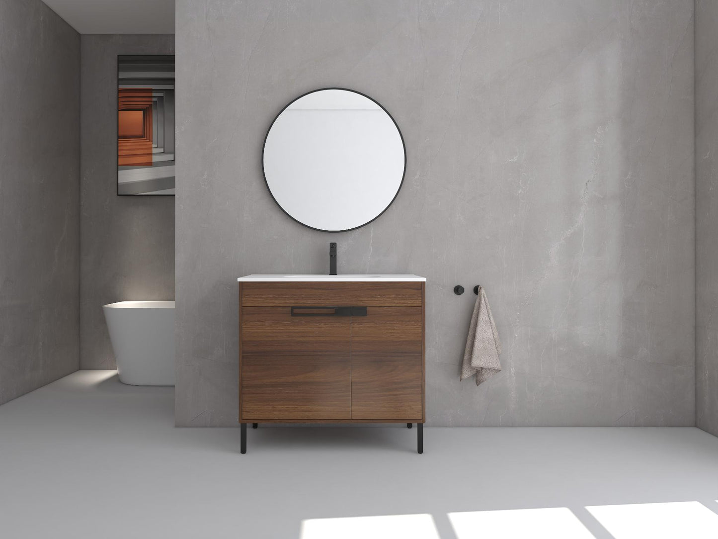 36" SINK VANITY WITH KD PACKAGE, PLYWOOD, SMC TOP, NO FAUCET