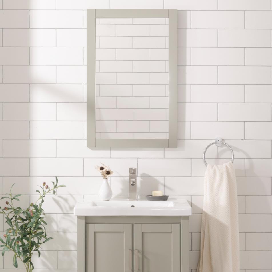 20" WHITE GRAY MIRROR