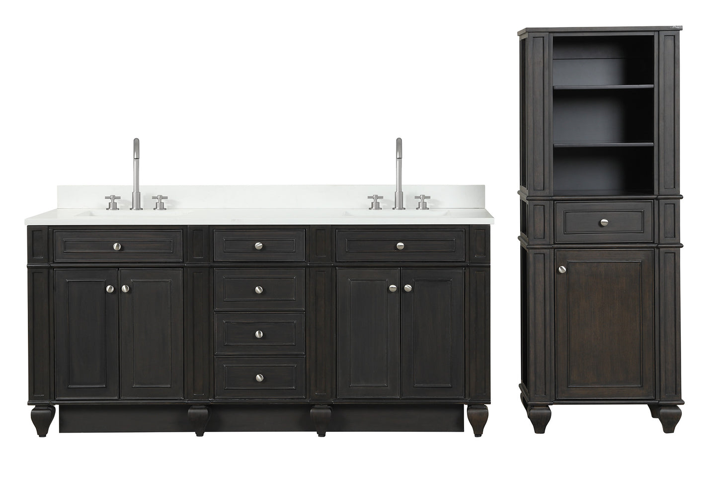 Winston 64" H X 24" W Linen Tower in Walnut