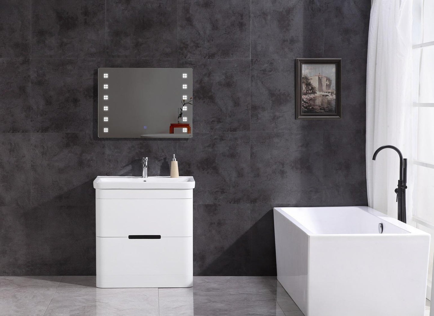 32" BATHROOM VANITY WITH LED MIRROR- PVC