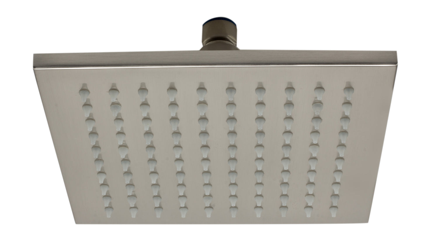Brushed Nickel 8" Square Multi Color LED Rain Shower Head