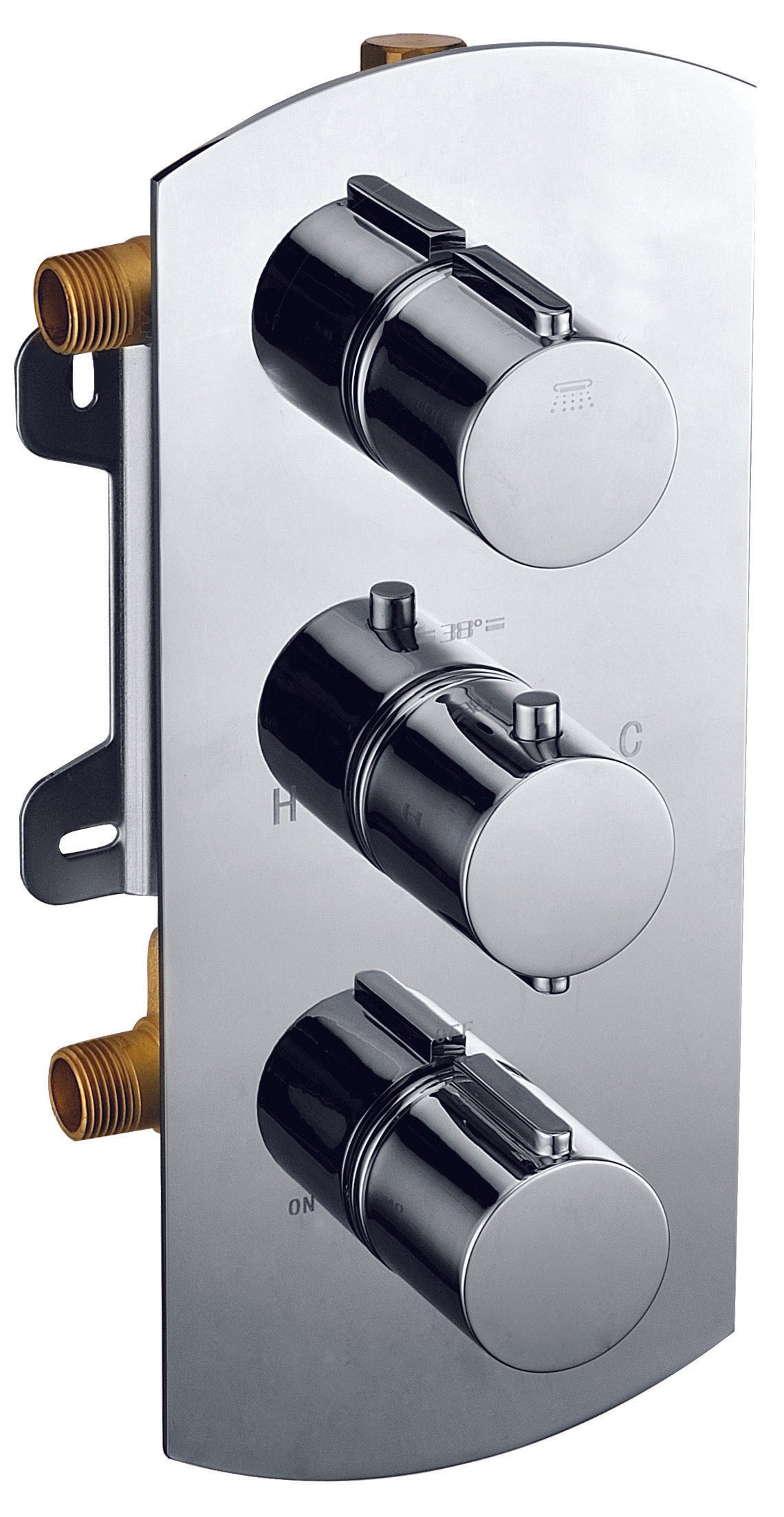 Polished Chrome Round 2 Way Thermostatic Shower Mixer