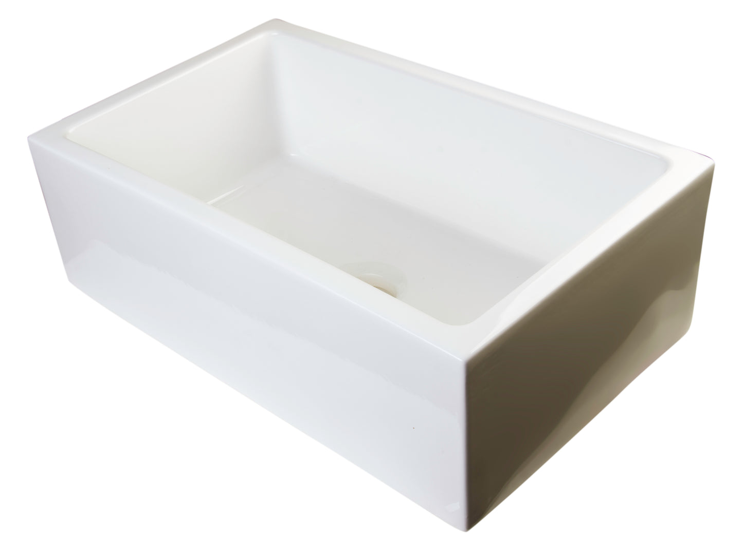 30" Biscuit Smooth Apron Thick Wall Fireclay Single Bowl Farm Sink