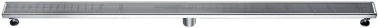 59" Stainless Steel Linear Shower Drain with Groove Lines