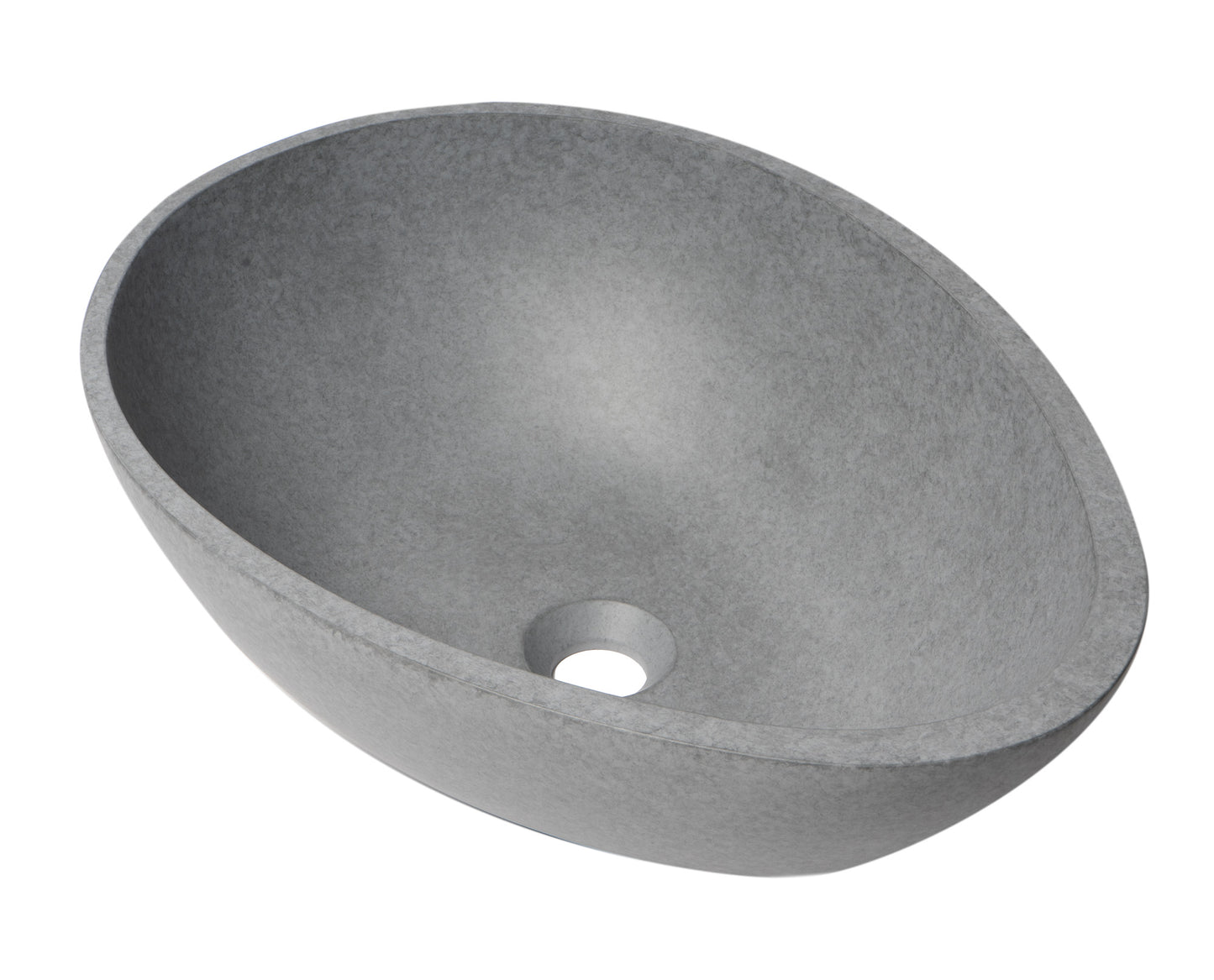 21" Solid Concrete Tear Drop Above Mount Vessel Sink