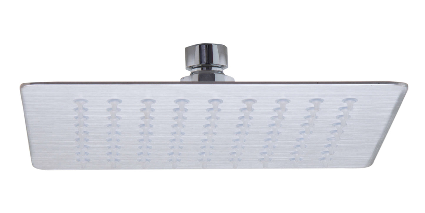 Solid Brushed Stainless Steel 8" Square Ultra Thin Rain Shower Head