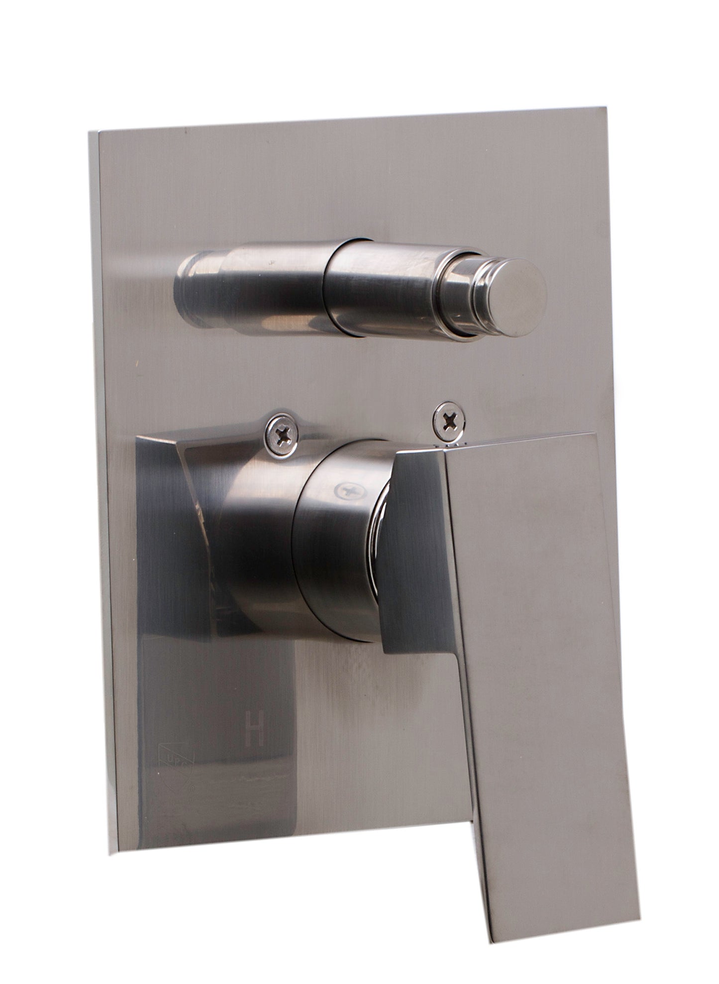 Brushed Nickel Shower Valve Mixer with Square Lever Handle and Diverter