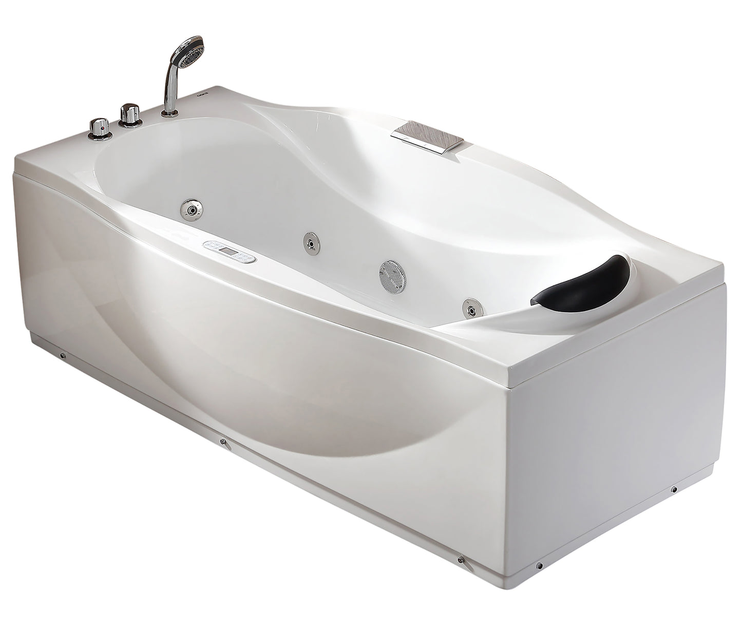 6 ft Right Drain Acrylic White Whirlpool Bathtub w Fixtures