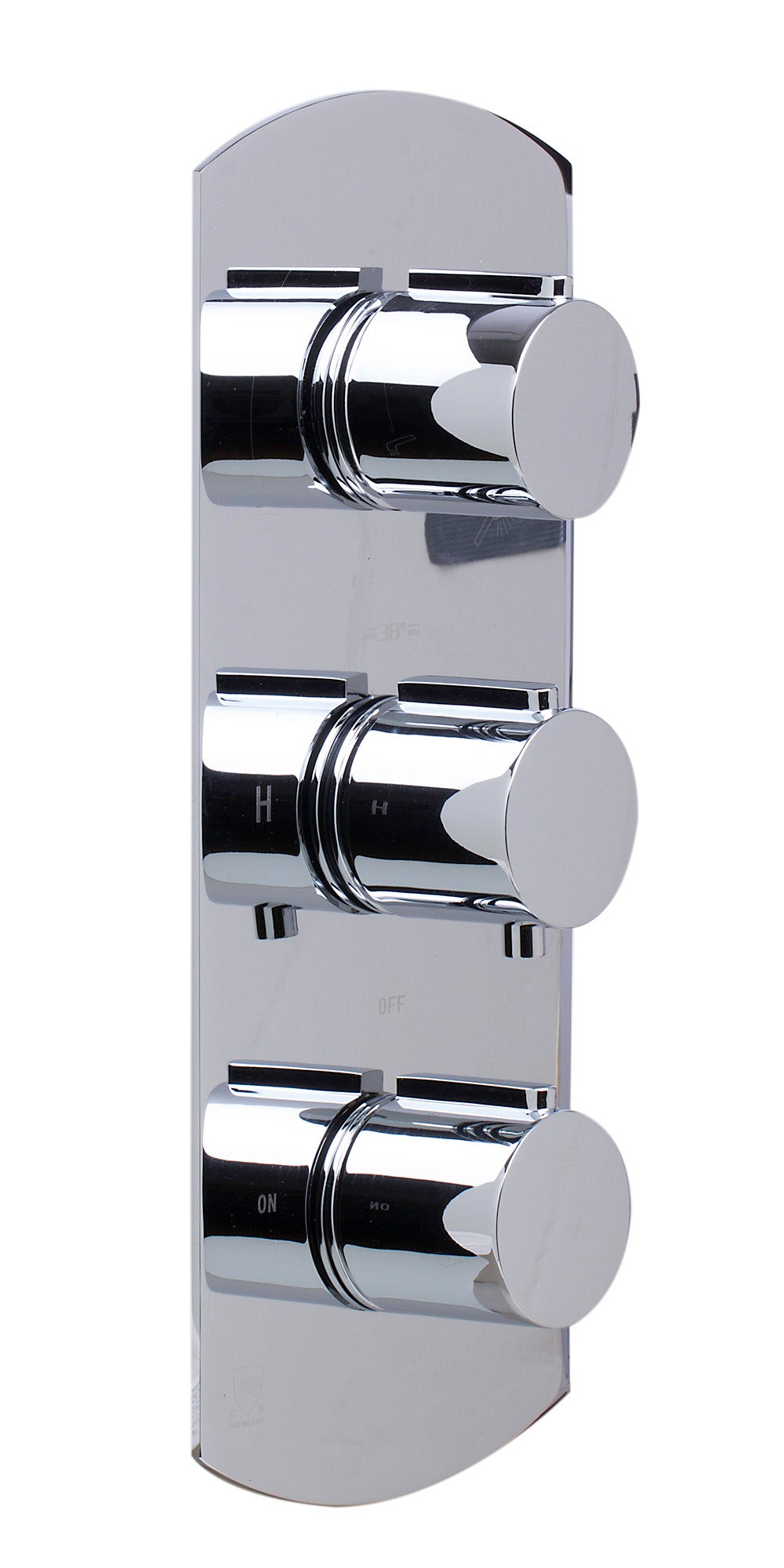 Polished Chrome Concealed 3-Way Thermostatic Valve Shower Mixer Round Knobs