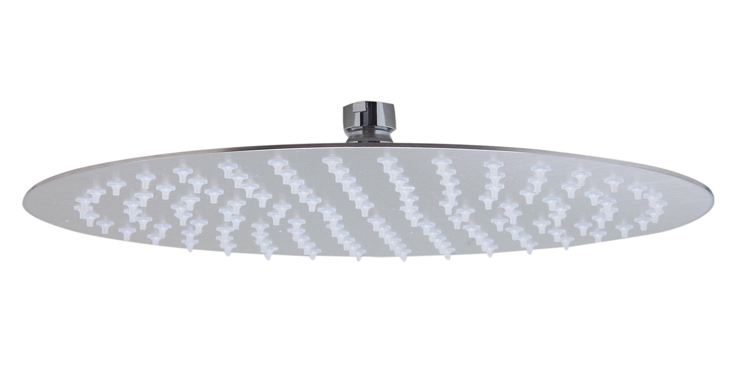 Solid Brushed Stainless Steel 12" Round Ultra Thin Rain Shower Head