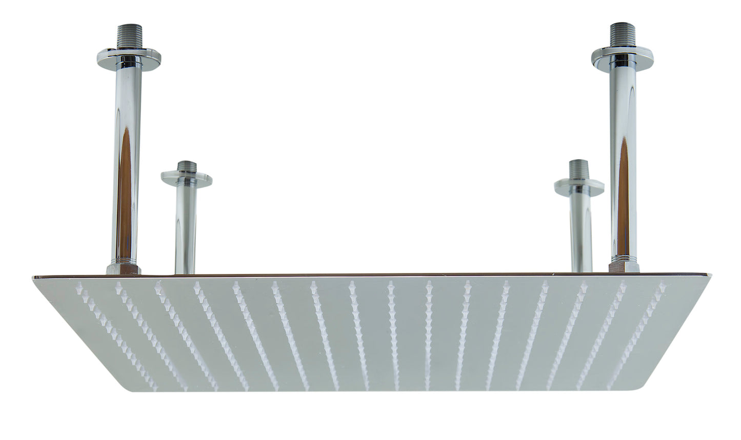 20" Square Polished Solid Stainless Steel Ultra Thin Rain Shower Head