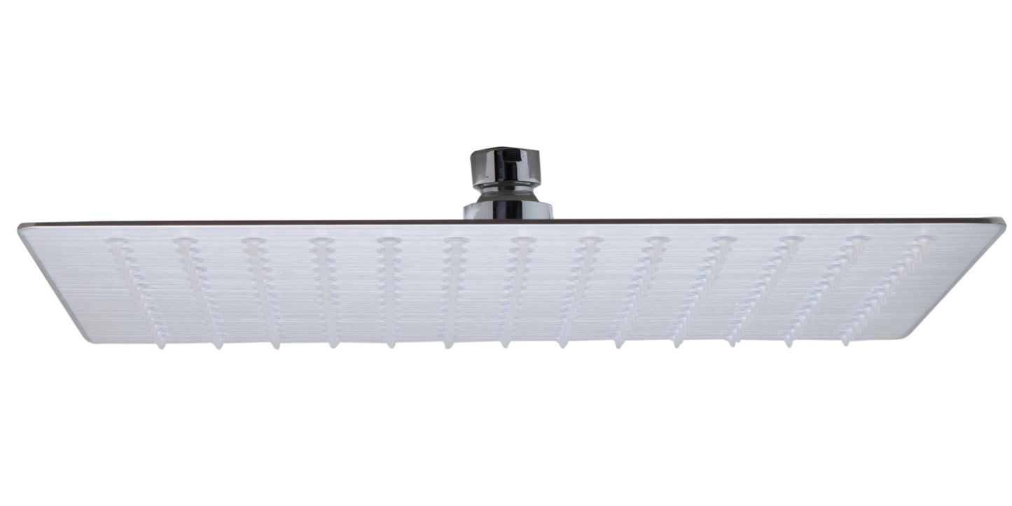 Solid Brushed Stainless Steel 12" Square Ultra Thin Rain Shower Head