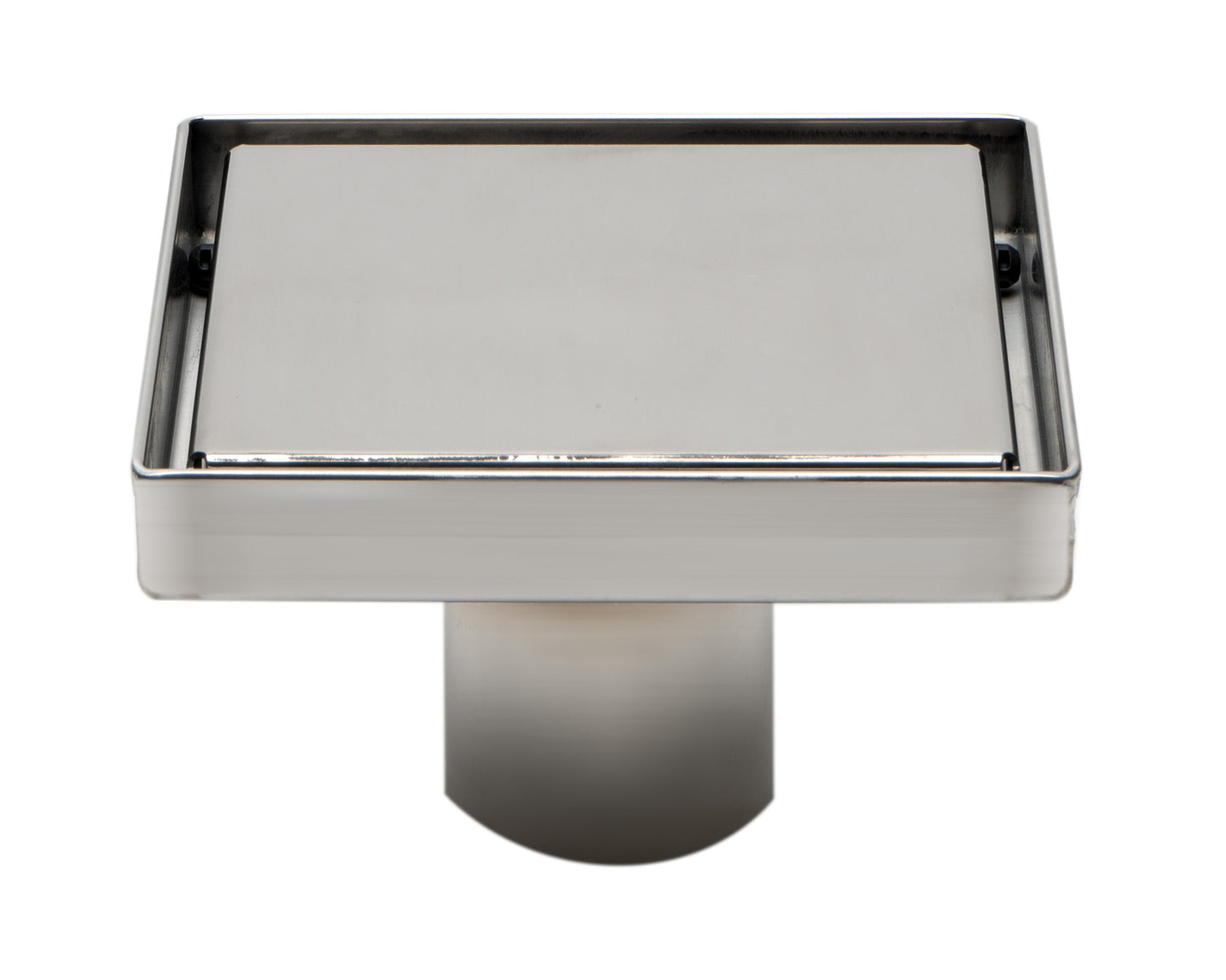 ABSD55B-BSS 5" x 5" Modern Square Polished Stainless Steel Shower Drain with Solid Cover