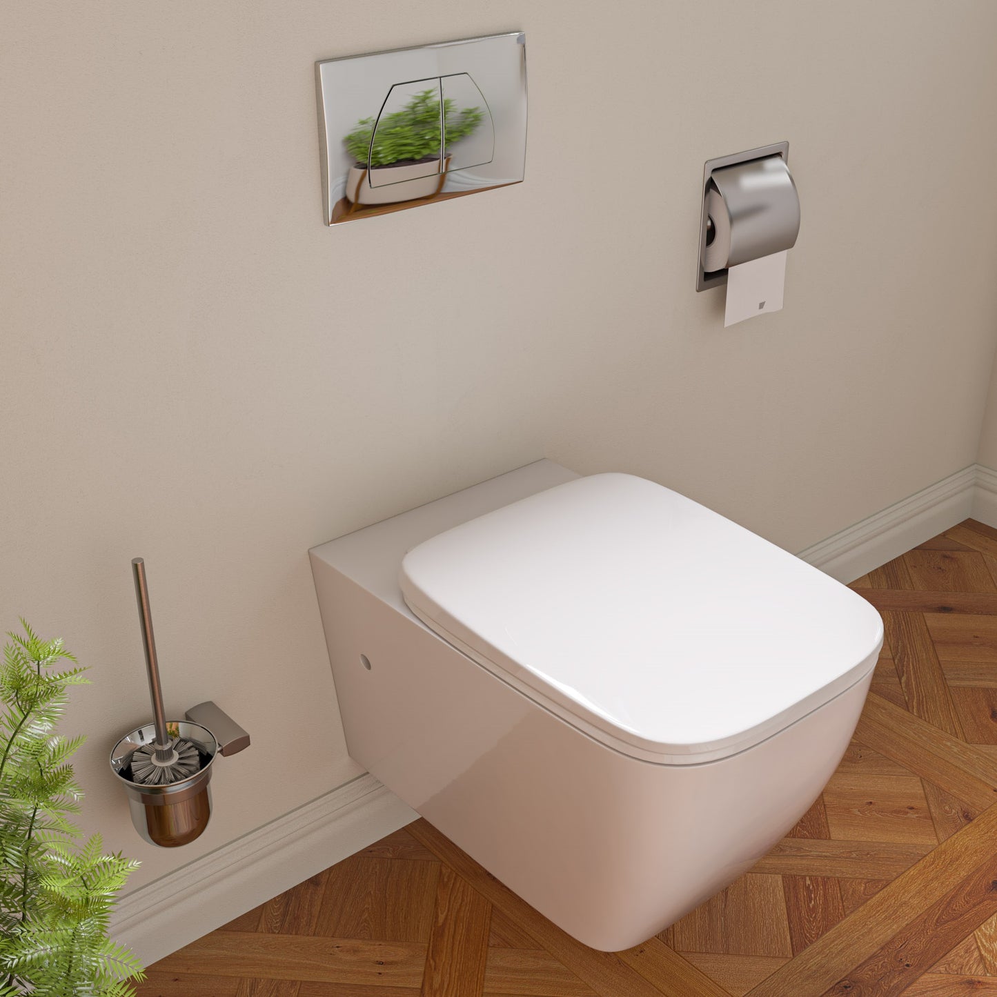 White Modern Ceramic Wall Mounted Toilet Bowl