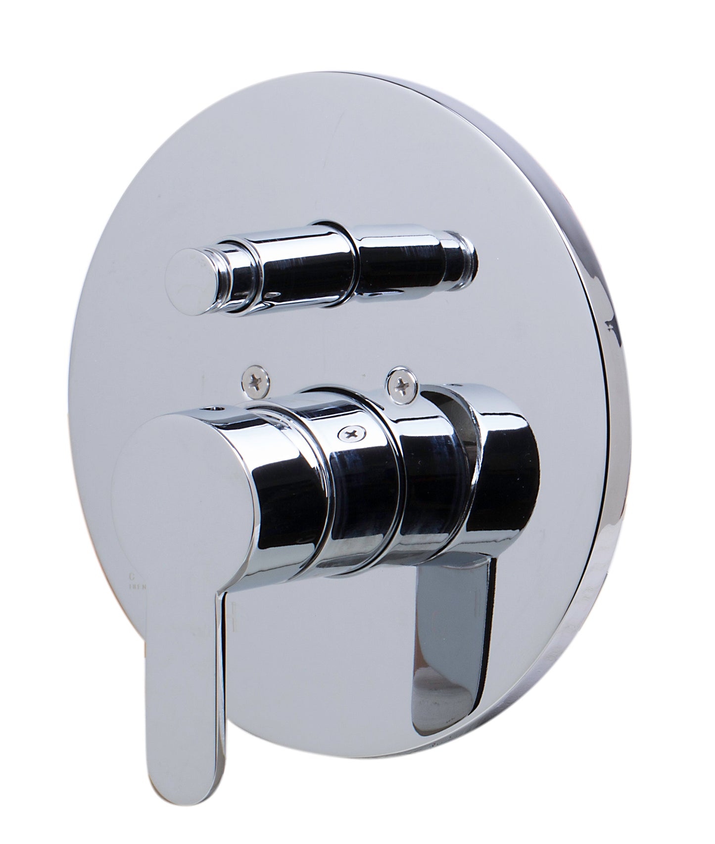 Polished Chrome Shower Valve Mixer with Rounded Lever Handle and Diverter