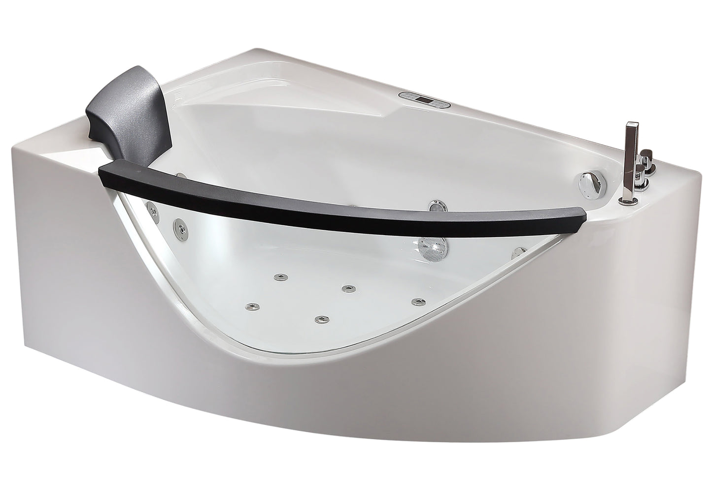 5 ft Clear Rounded Right Corner Acrylic Whirlpool Bathtub