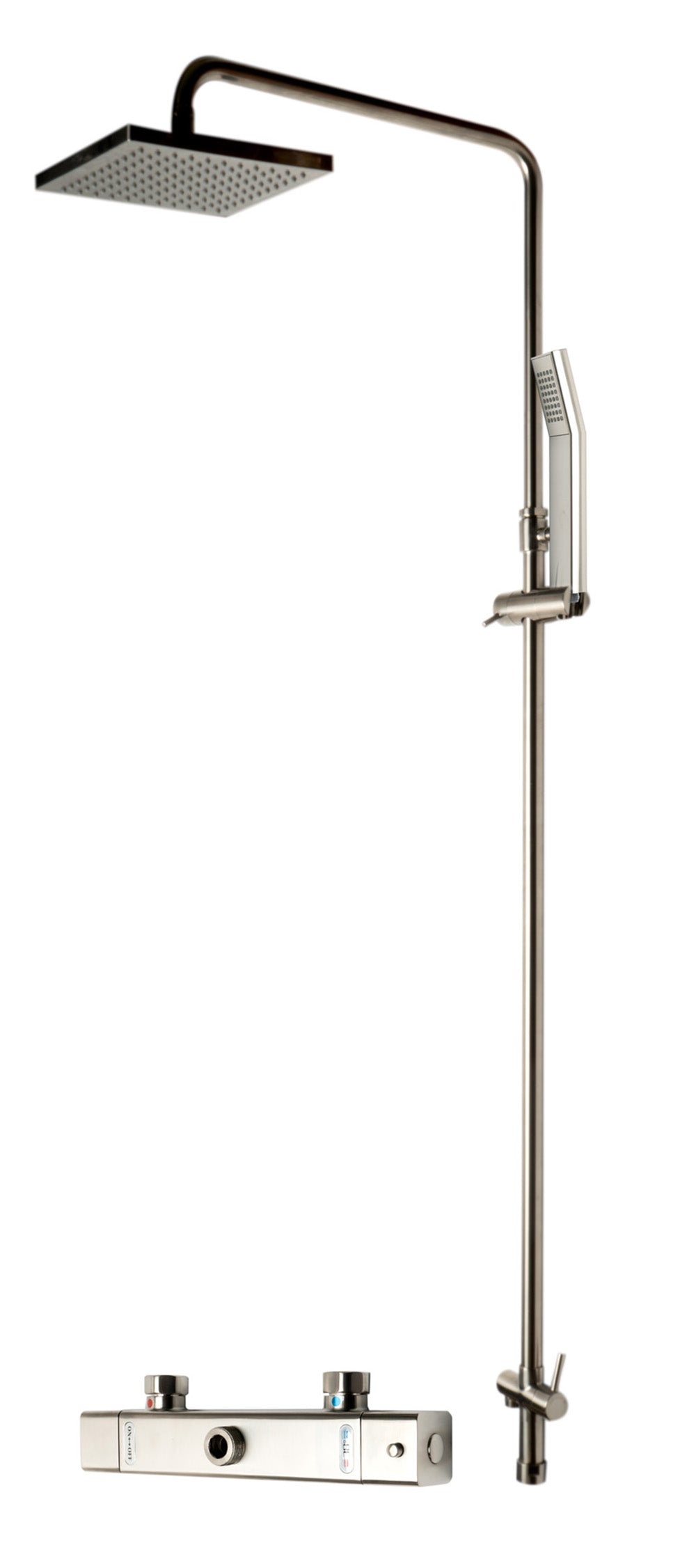 Brushed Nickel Square Style Thermostatic Exposed Shower Set