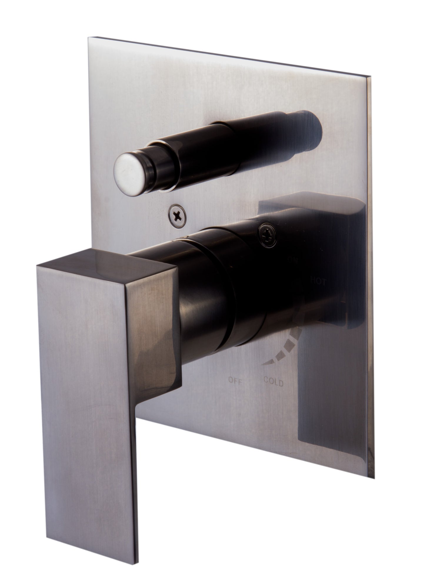 Brushed Nickel Modern Square Pressure Balanced Shower Mixer with Diverter