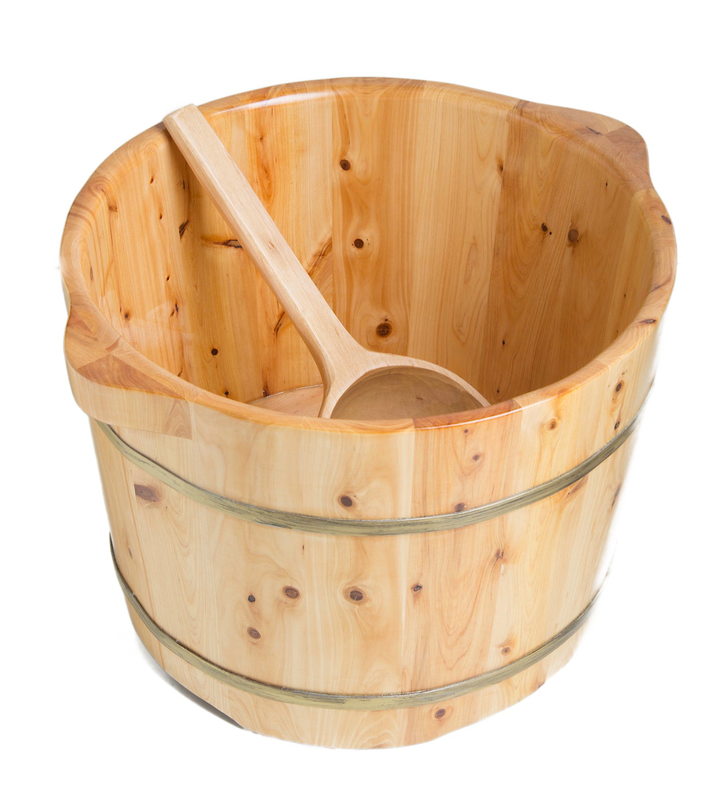 Round Wooden Cedar Foot Soaking Tub