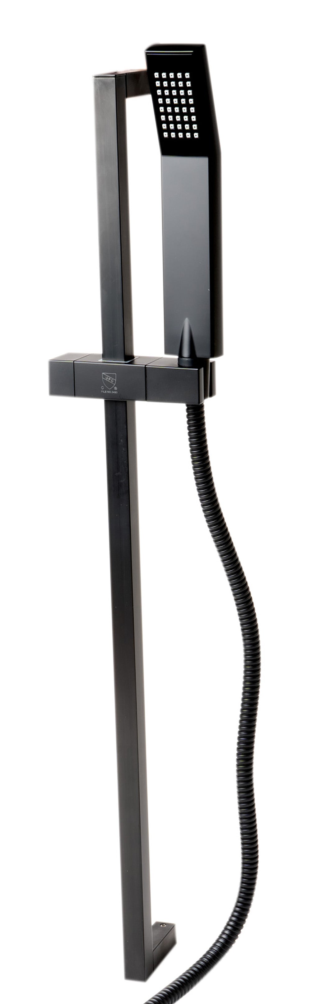 Black Matte Square Sliding Rail Hand Shower Set