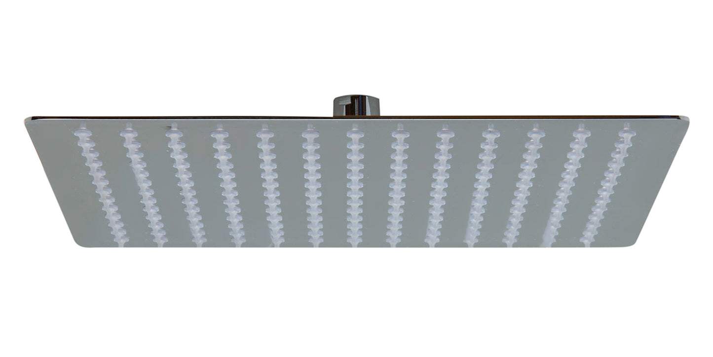 Solid Polished Stainless Steel 12" Square Ultra Thin Rain Shower Head