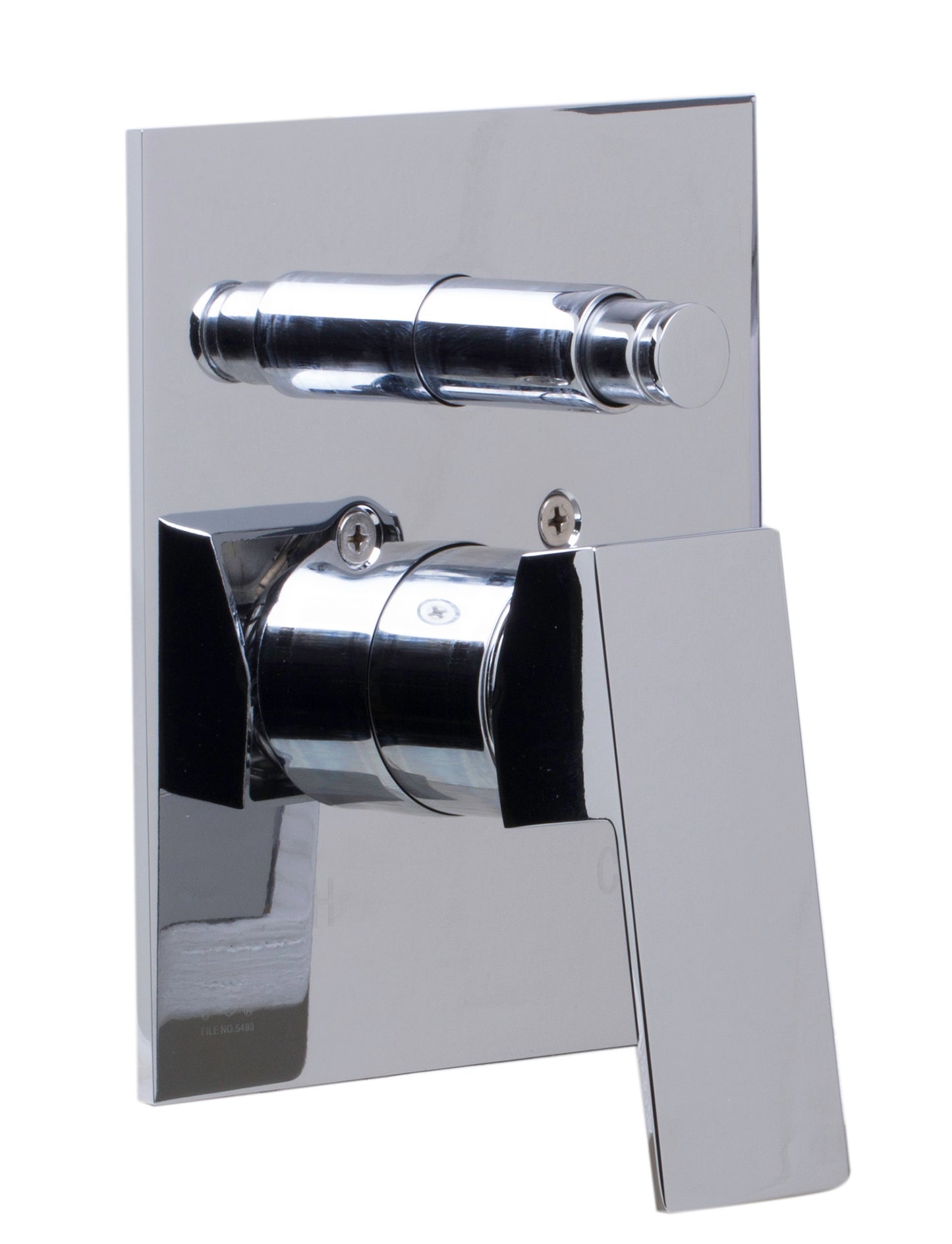Polished Chrome Shower Valve Mixer with Square Lever Handle and Diverter