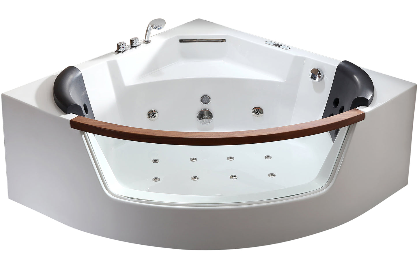 5 ft Clear Rounded Corner Acrylic Whirlpool Bathtub for Two