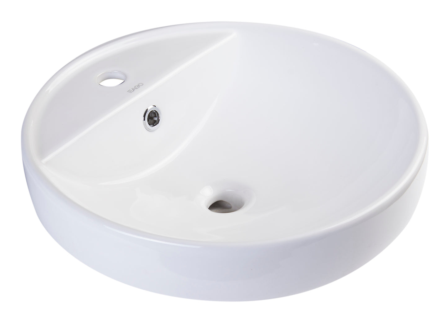 18" ROUND CERAMIC ABOVE MOUNT BATHROOM BASIN VESSEL SINK