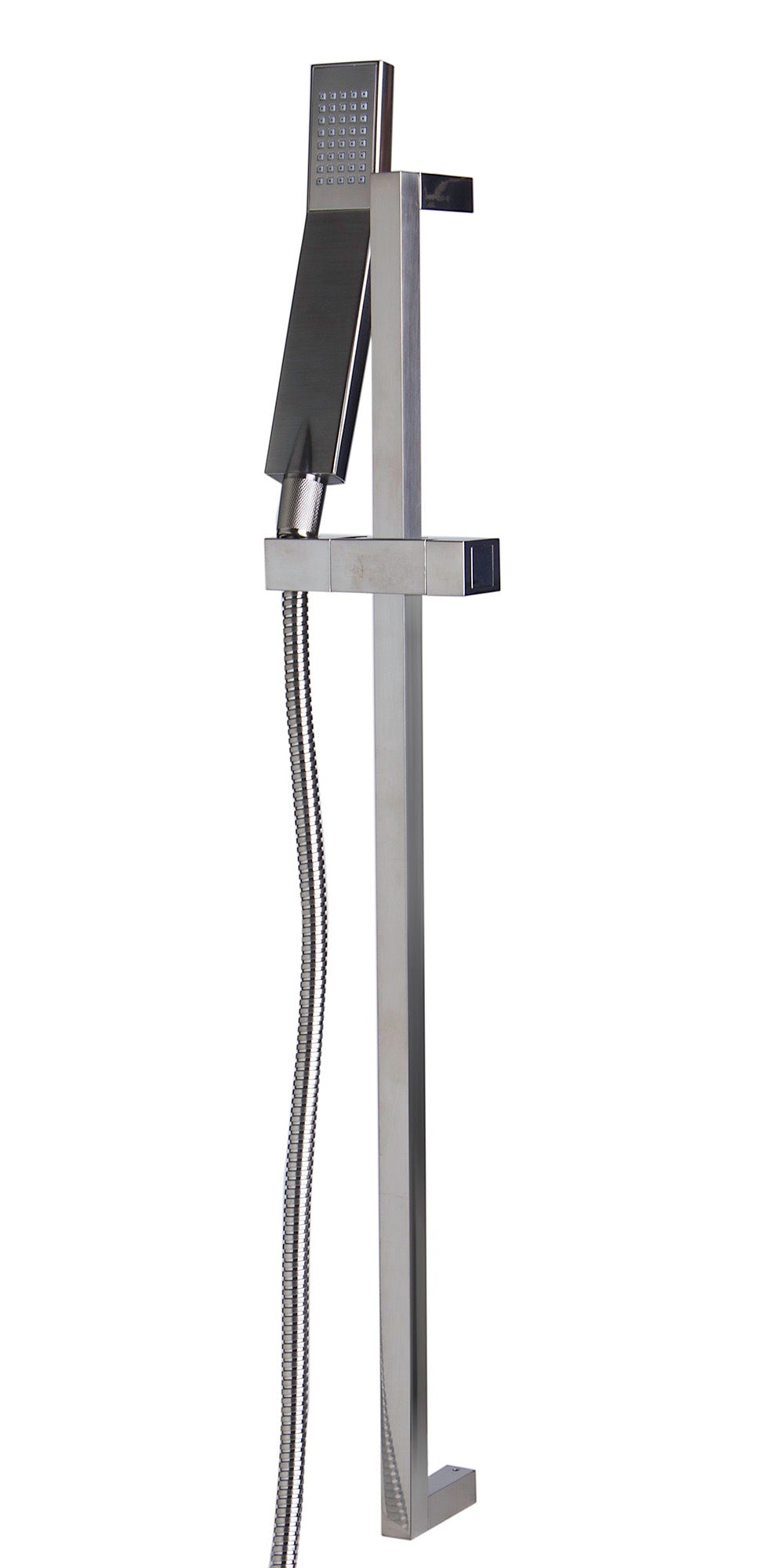 Brushed Nickel Sliding Rail Hand Held Shower Head Set with Hose