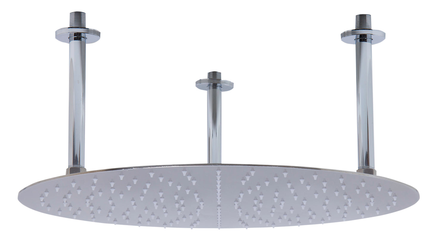 20" Round Brushed Solid Stainless Steel Ultra Thin Rain Shower Head